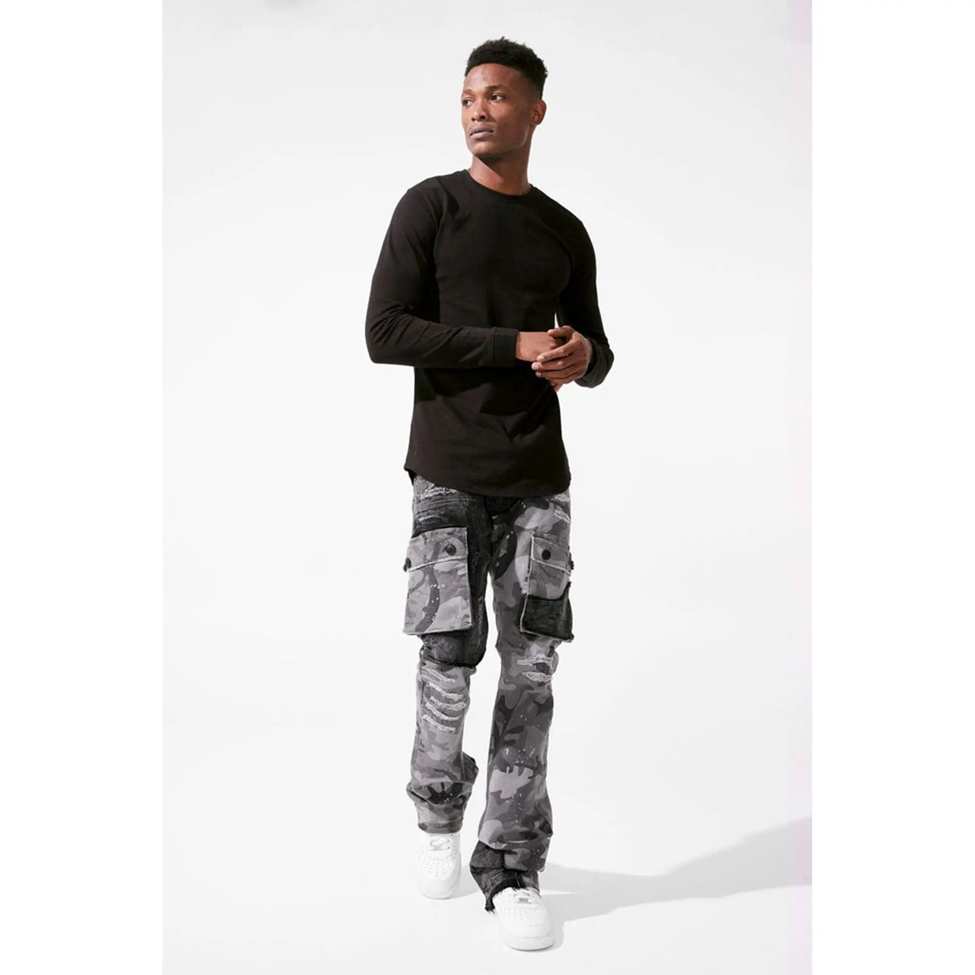 Jordan Craig Men Ross Stacked Platoon Jeans (Black Camo) – Nexus Clothing