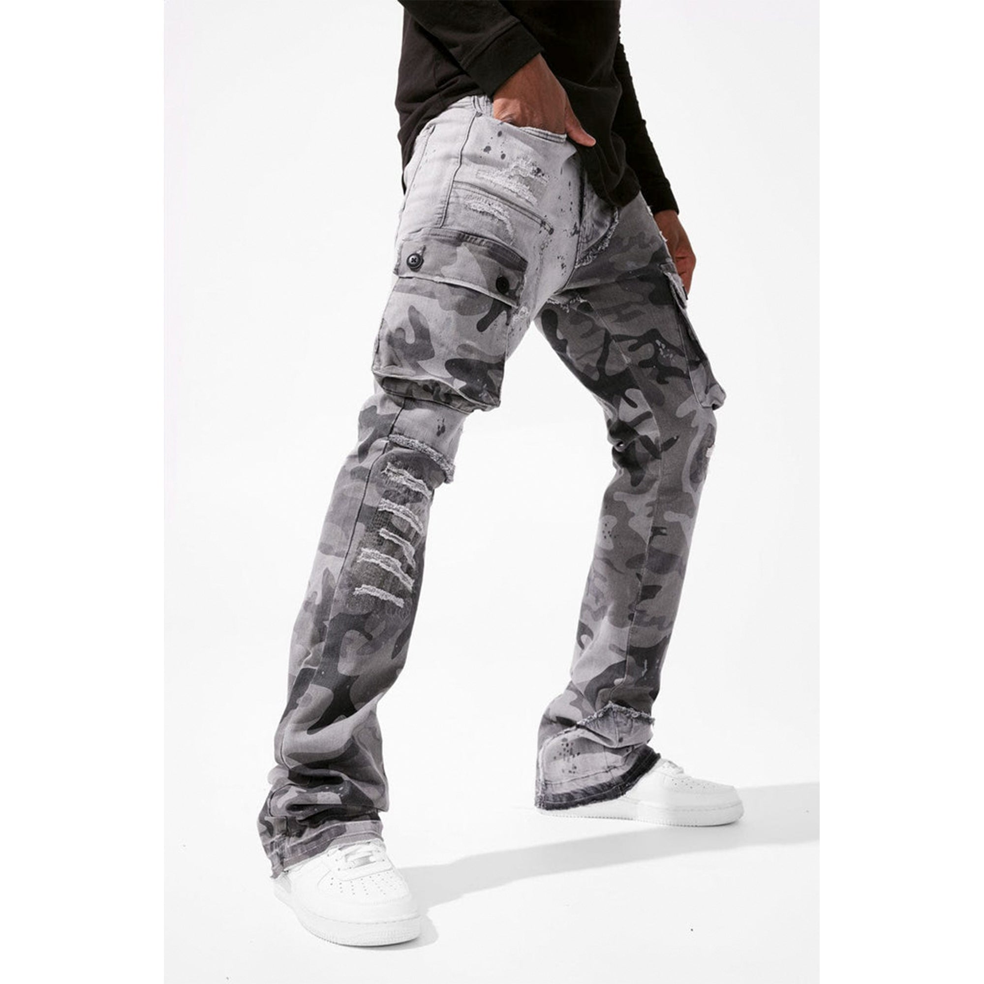 Jordan Craig Men Ross Stacked Platoon Jeans (Overcast)-Nexus Clothing