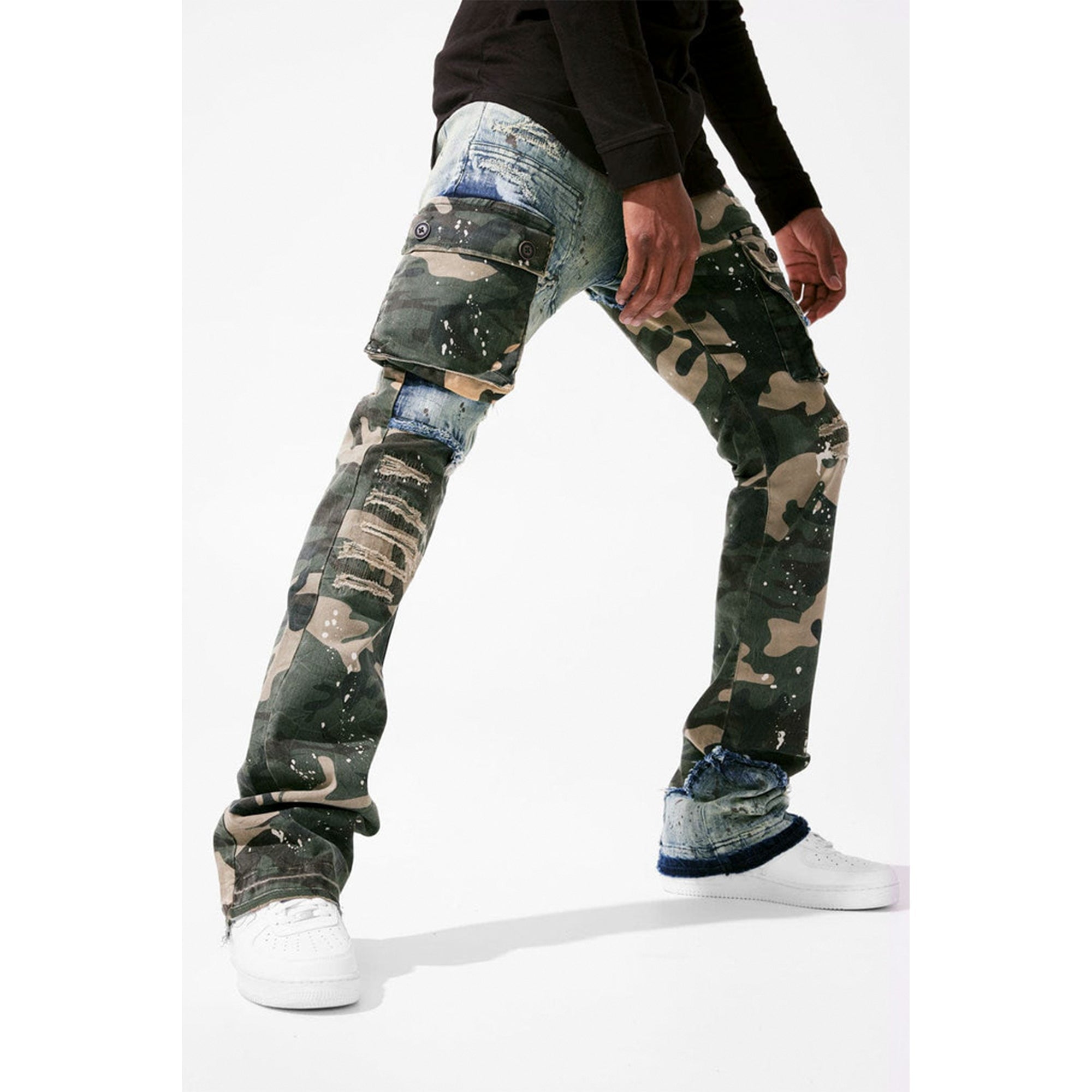 Jordan Craig Men Ross Stacked Platoon Jeans (Woodland)-Nexus Clothing