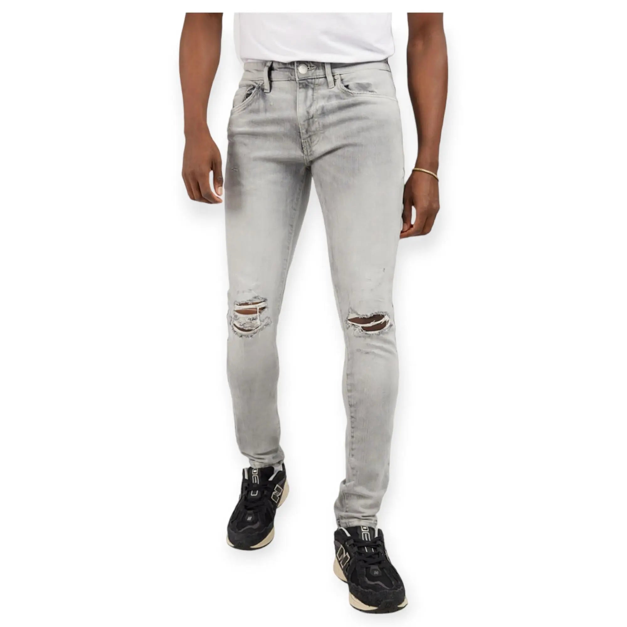 Jordan Craig Men Ross With Shreds Jeans (Cement Wash)-Cement Wash-44W X 32L-Nexus Clothing