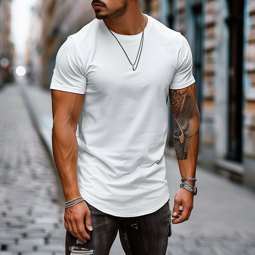 Jordan Craig Men Scallop T-Shirt (White)-Nexus Clothing