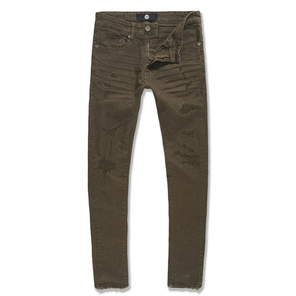 Jordan Craig Men Sean Fit With Shreds Tribeca Twill Pants (Army Green)-Army Green-42W X 32L-Nexus Clothing