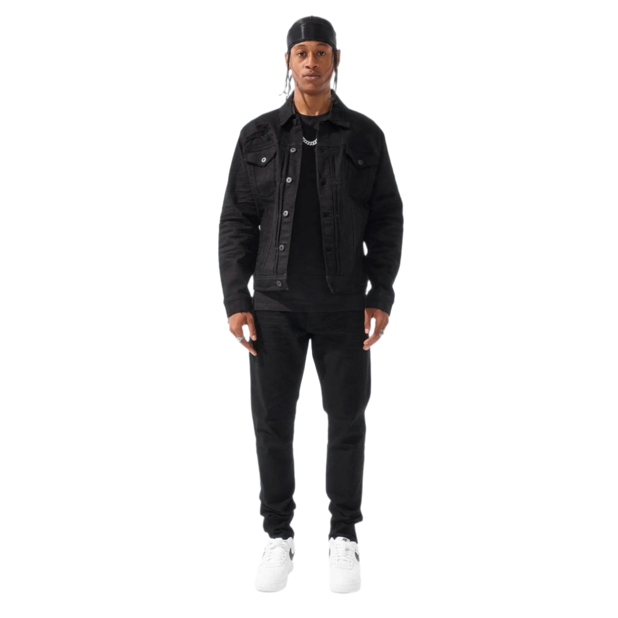 Jordan Craig Men Sean Fit With Shreds Tribeca Twill Pants (Black)-Nexus Clothing