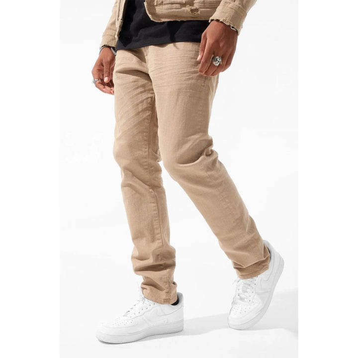 Jordan Craig Men Sean Fit With Shreds Tribeca Twill Pants (Khaki)-Nexus Clothing