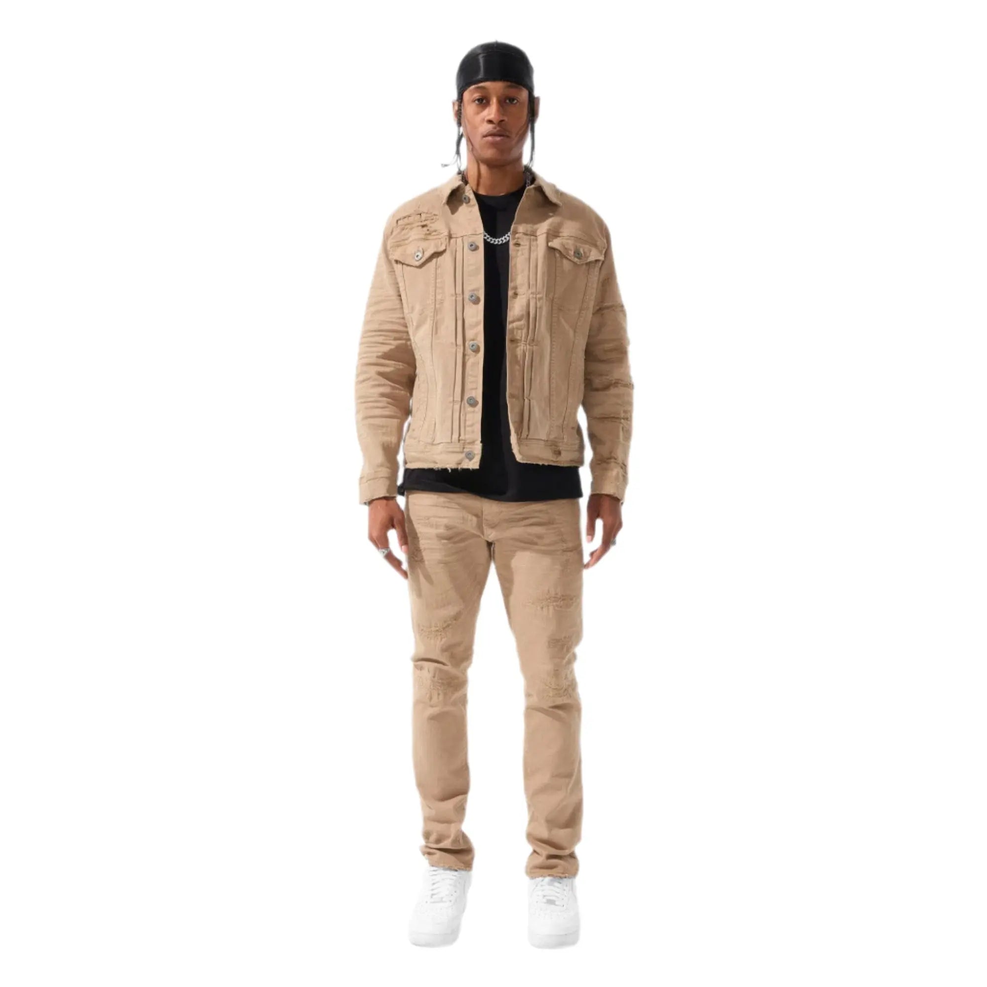 Jordan Craig Men Sean Fit With Shreds Tribeca Twill Pants (Khaki)-Nexus Clothing