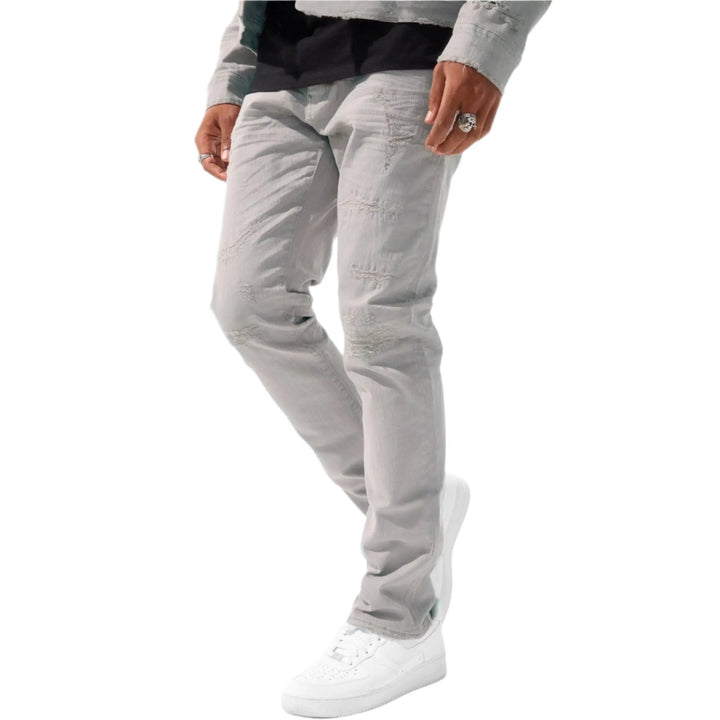 Jordan Craig Men Sean Fit With Shreds Tribeca Twill Pants (Light Grey)-Nexus Clothing