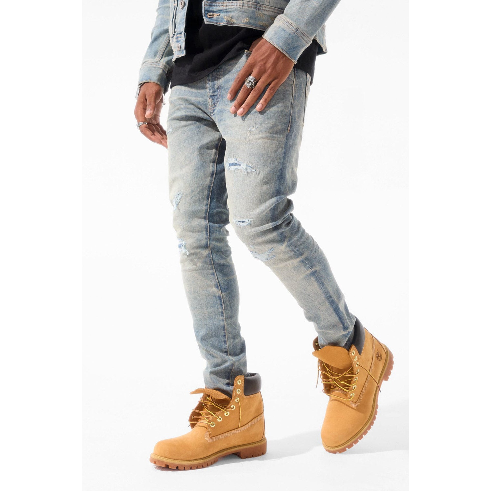 Jordan Craig Men Sean Fit with Shreds Jeans (Antique)-Nexus Clothing