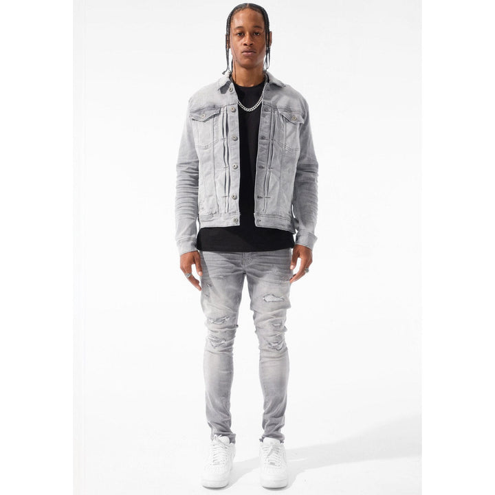 Jordan Craig Men Sean Fit with Shreds Jeans (Cement Wash)-Nexus Clothing