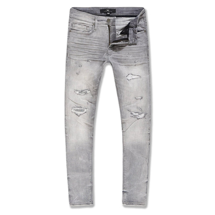 Jordan Craig Men Sean Fit with Shreds Jeans (Cement Wash)-Cement Wash-44W X 32L-Nexus Clothing