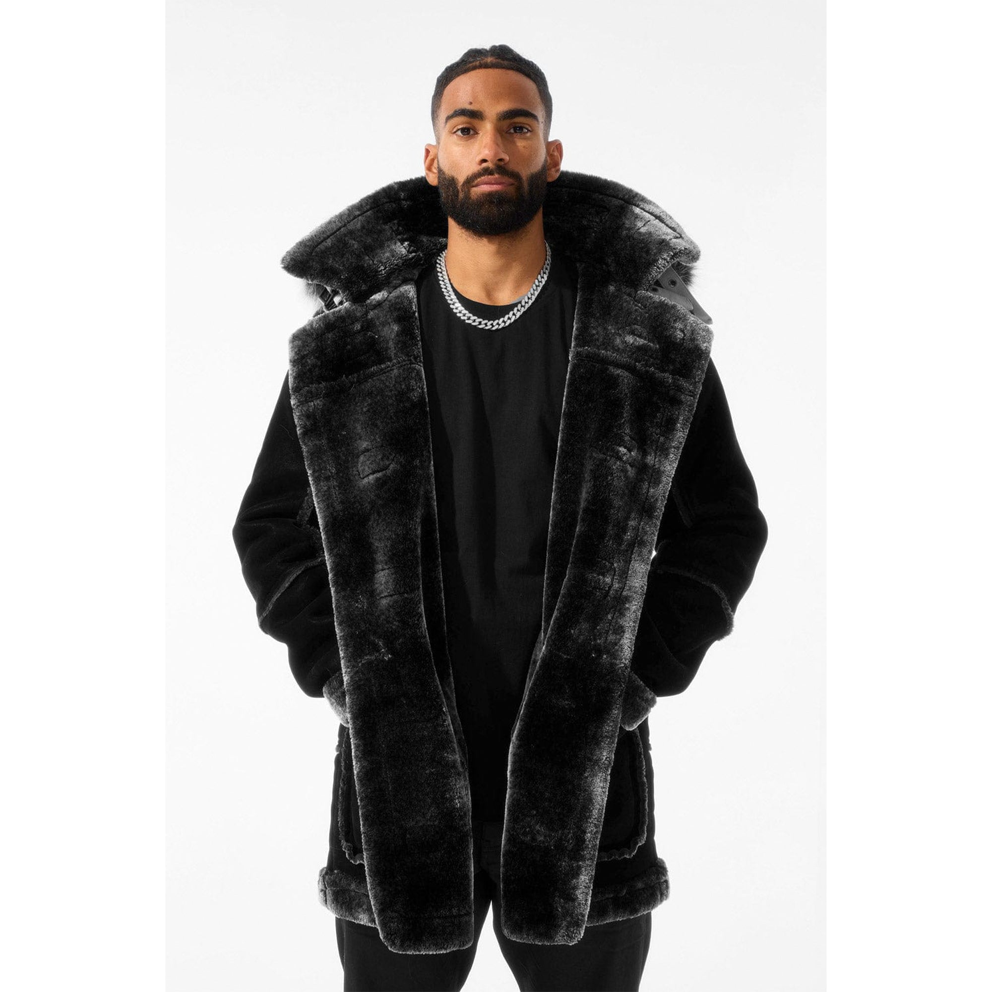 Jordan Craig Men Shearling Coat Long (Atmosphere Grey)-Nexus Clothing