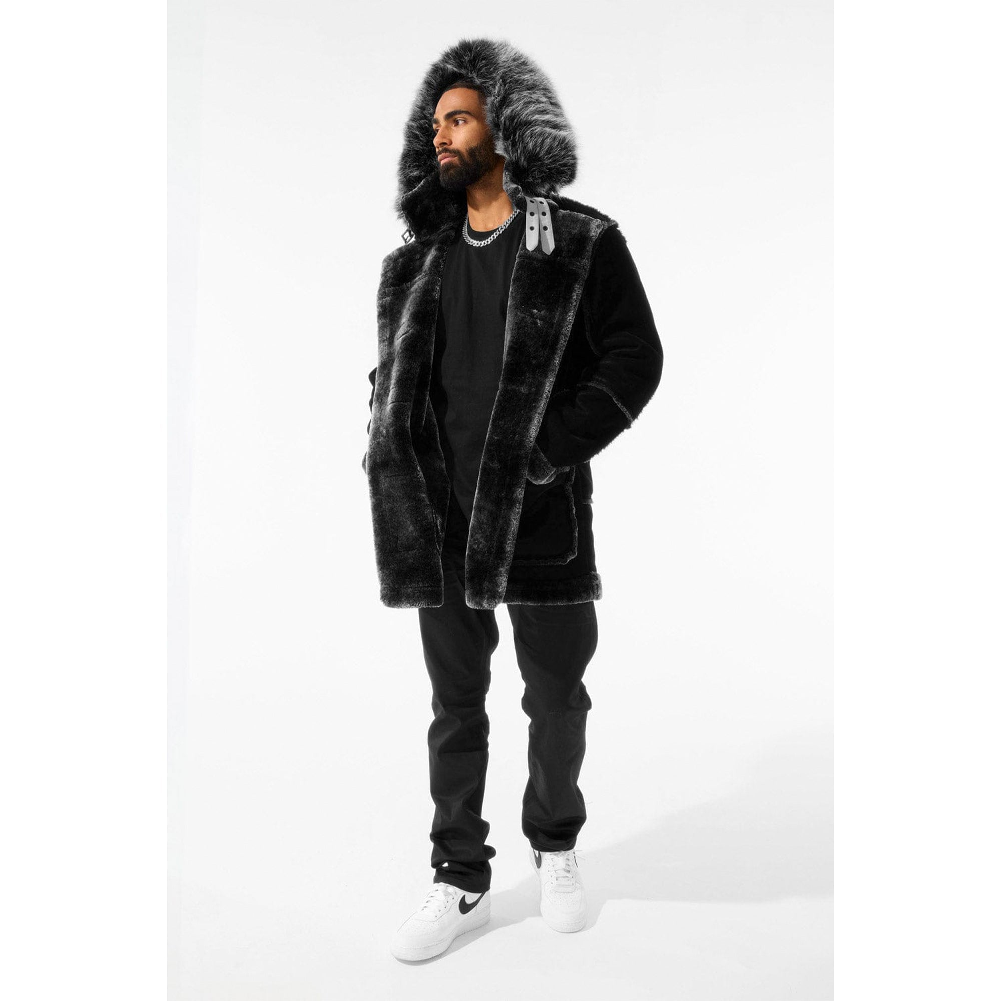 Jordan Craig Men Shearling Coat Long (Atmosphere Grey)-Nexus Clothing