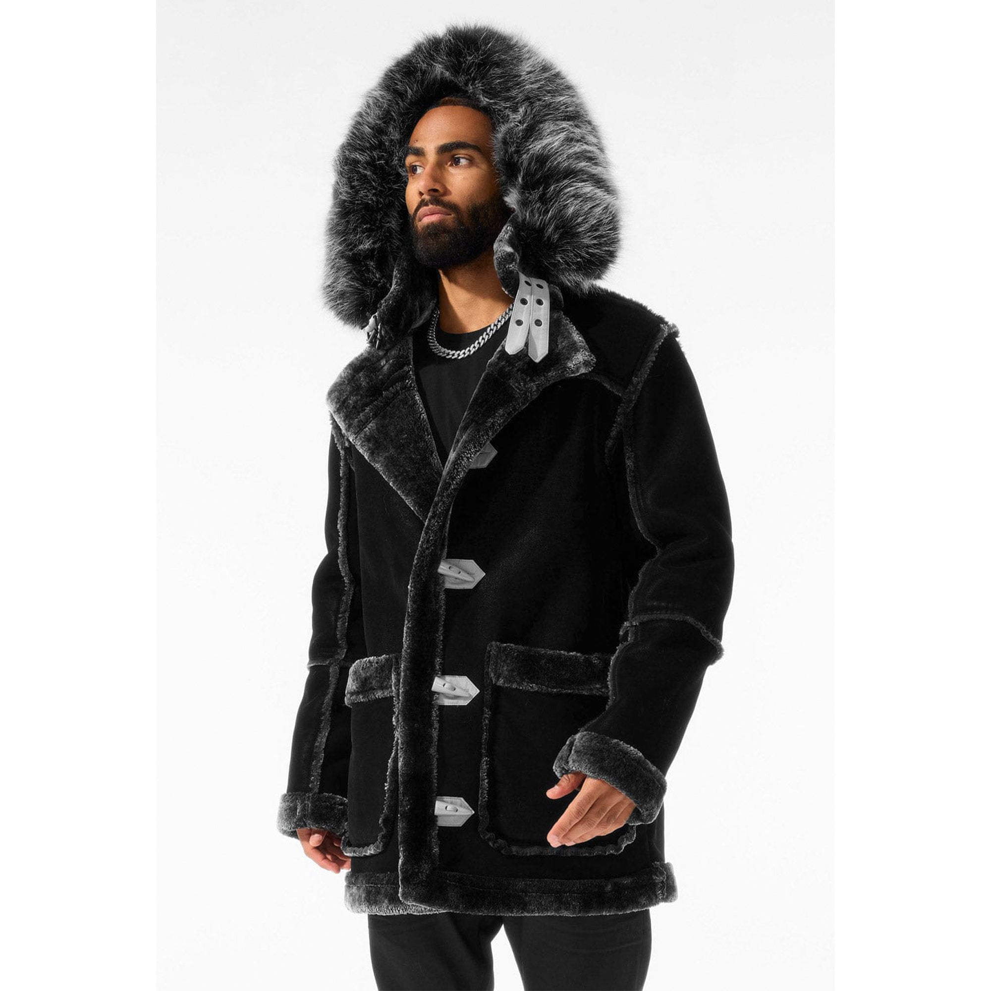 Jordan Craig Men Shearling Coat Long (Atmosphere Grey)-Nexus Clothing