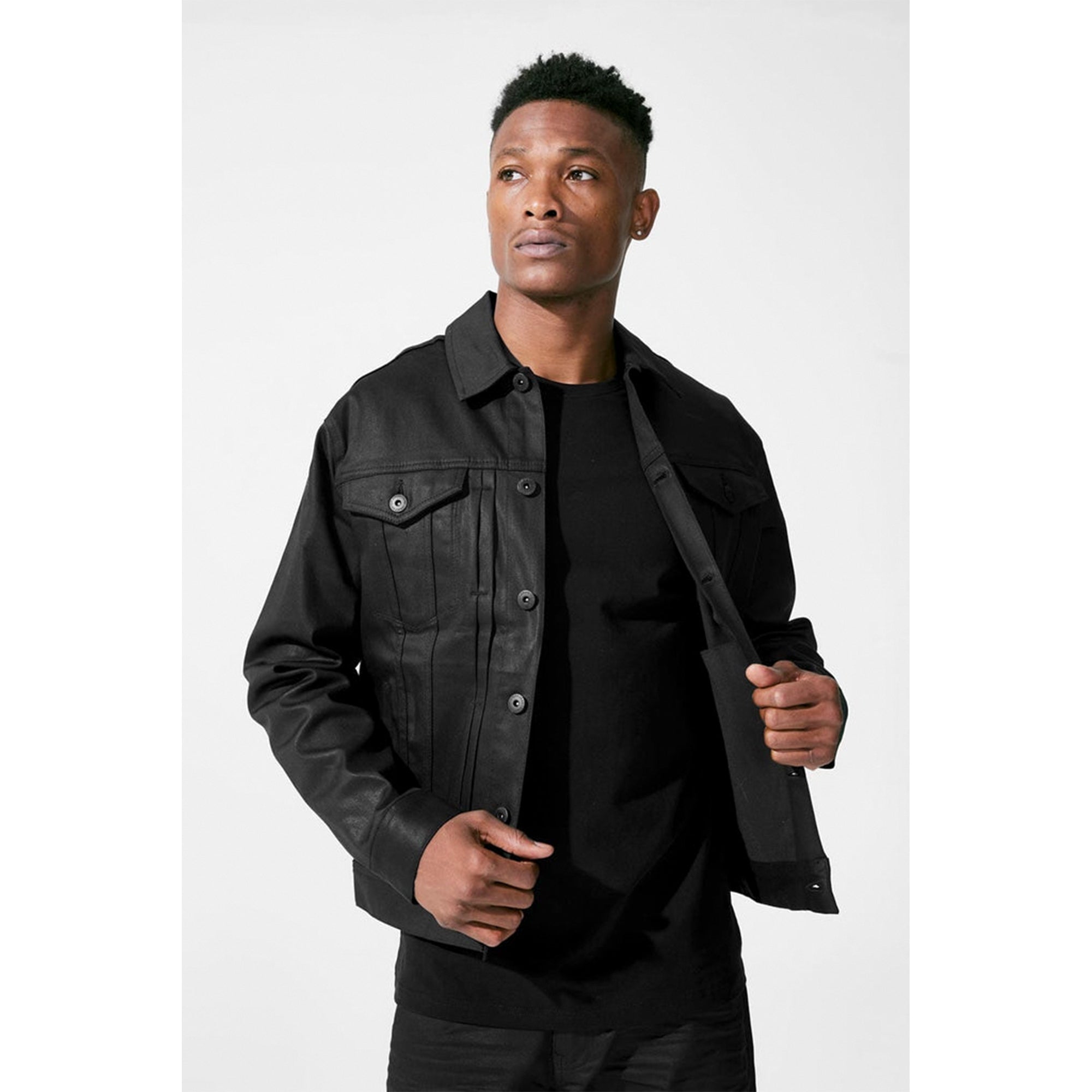 Jordan Craig Men Smooth Criminal Denim Jacket (Jet Black)-Nexus Clothing
