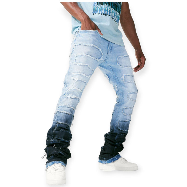 Jordan Craig Men Stacked Denim Jeans (Blue Wave)-Nexus Clothing