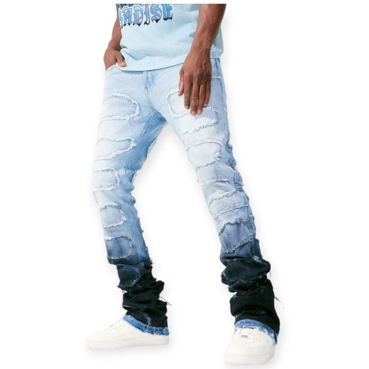 Jordan Craig Men Stacked Denim Jeans (Blue Wave)-Nexus Clothing