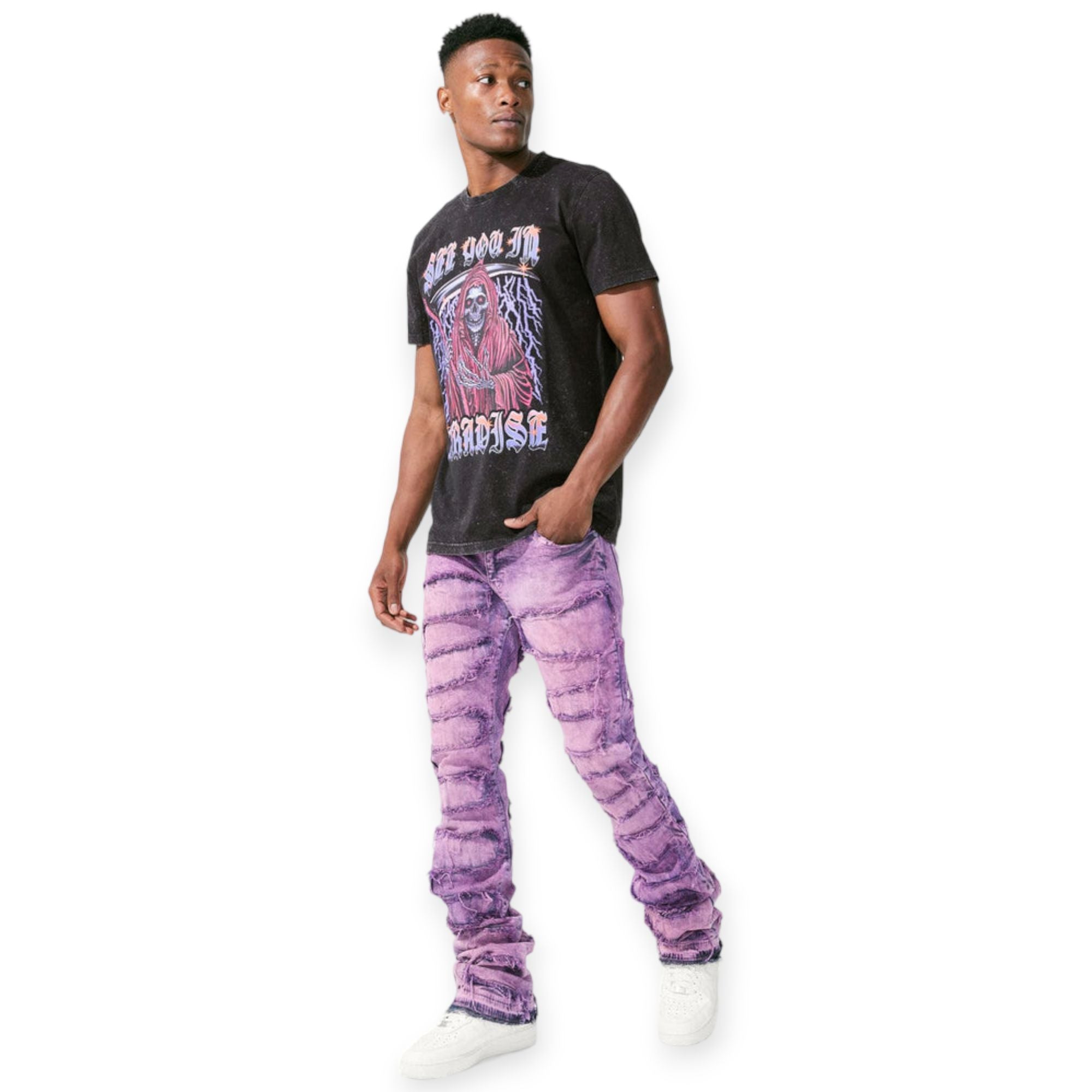 Jordan Craig Men Stacked Denim Jeans (Blush)-Blush-28W X 42L-Nexus Clothing