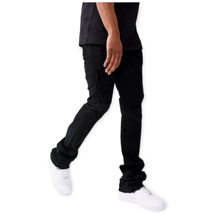 Jordan Craig Men Stacked Jeans Martin Tribeca Twill (Black)-Black-29W x 36L-Nexus Clothing