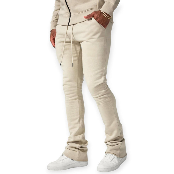 Jordan Craig Men Uptown Stacked Fleece Sweatpants (Taupe Cream)-Nexus Clothing