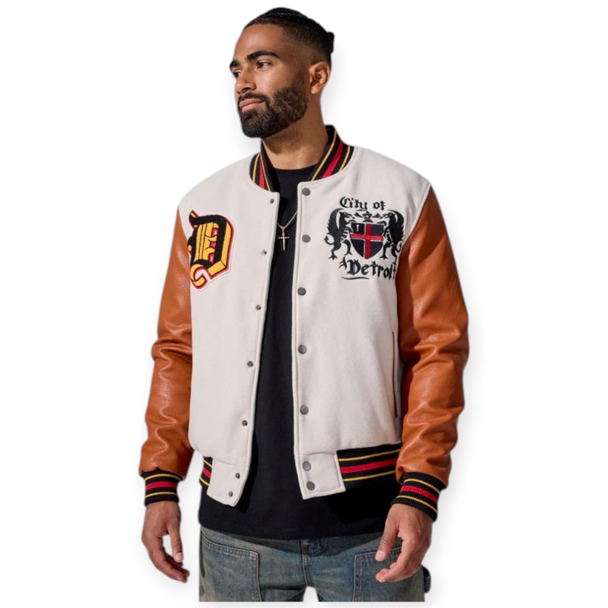 Jordan Craig Men Jacket Varsity (Cream)