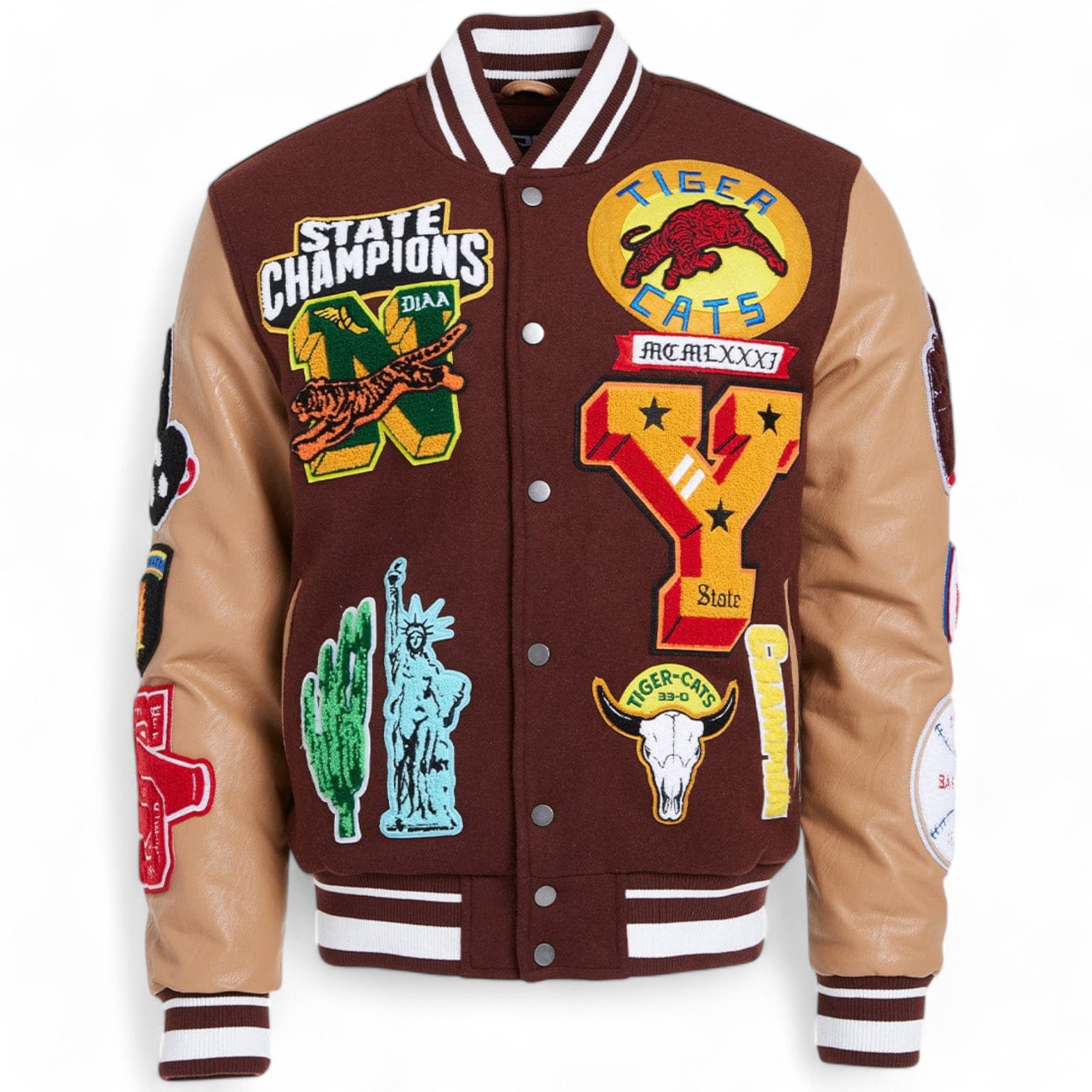 Jordan Craig Men Varsity Jacket Empire City (Ruby)-Nexus Clothing