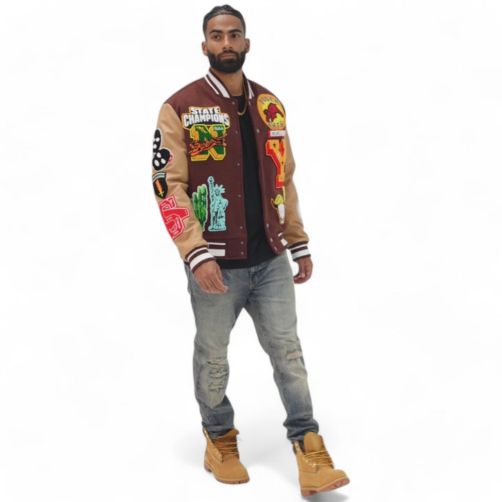 Jordan Craig Men Varsity Jacket Empire City (Ruby)-Nexus Clothing