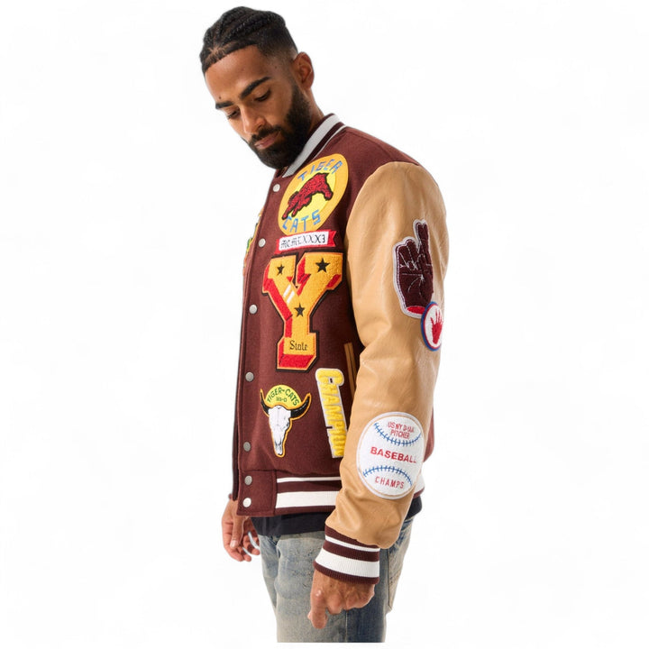 Jordan Craig Men Varsity Jacket Empire City (Ruby)-Nexus Clothing