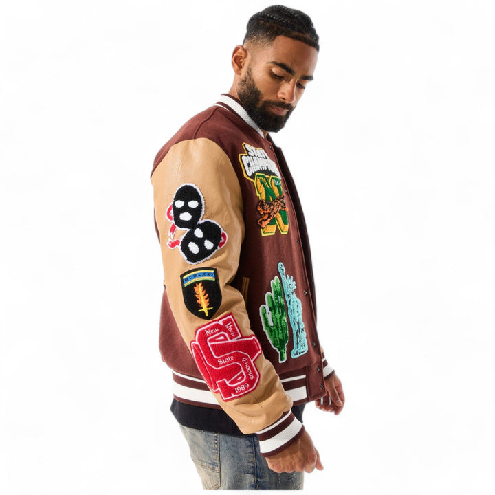 Jordan Craig Men Varsity Jacket Empire City (Ruby)-Nexus Clothing