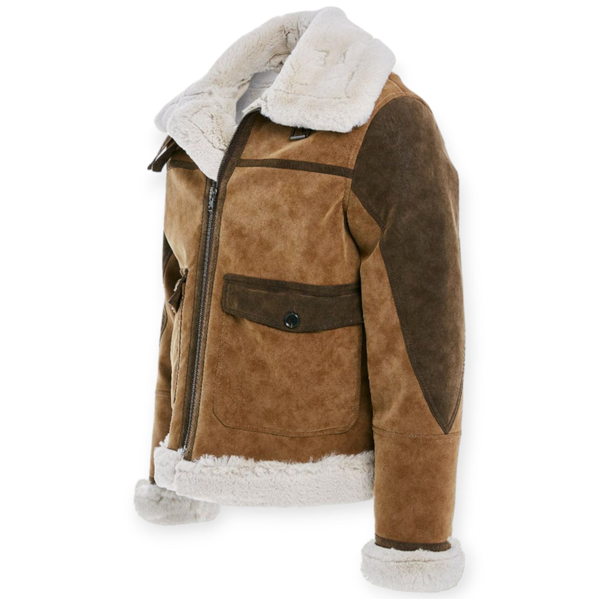 Jordan Craig Men Vienna Fur Bomber Jackets (Brown)-Nexus Clothing