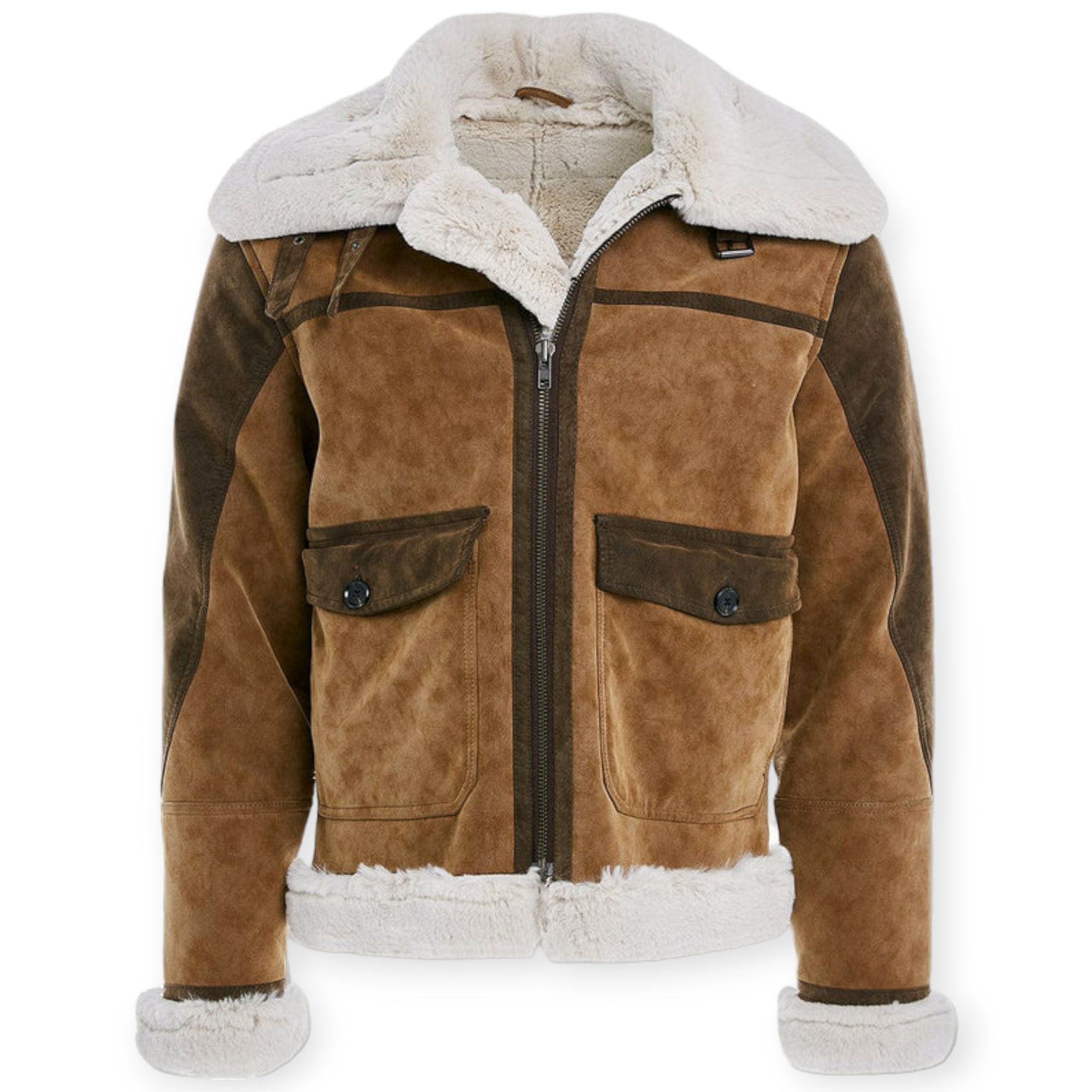Jordan Craig Men Vienna Fur Bomber Jackets (Brown)-Brown-Small-Nexus Clothing