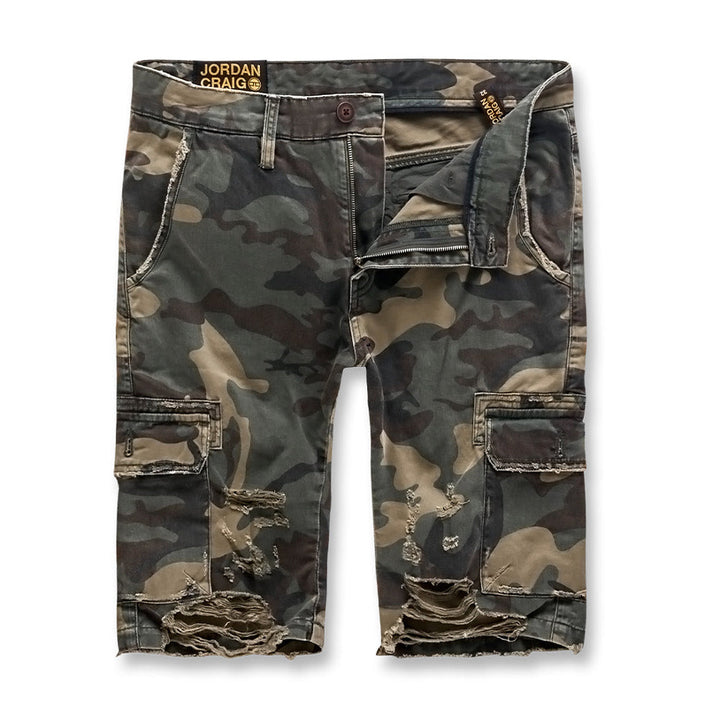 Jordan Craig Men War-Torn Cargo Short (Woodland)-Woodland-30-Nexus Clothing