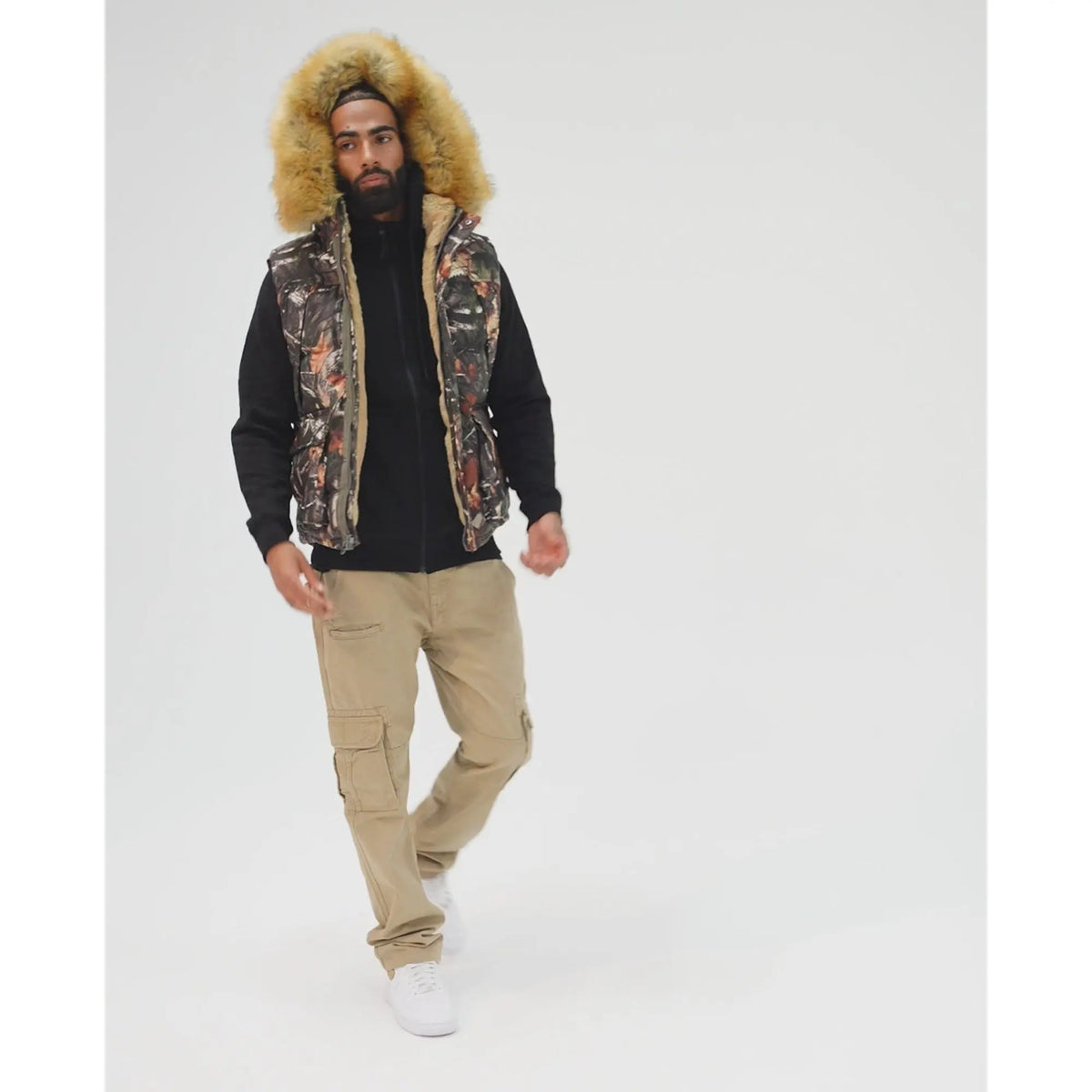 Jordan Craig Men Yukon Fur Lined Vest (Real Tree)