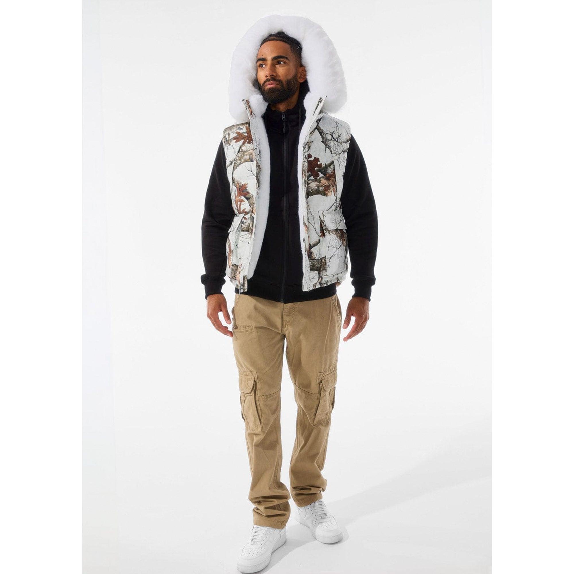 Jordan Craig Men Yukon Fur Lined Vest (Snow Camo)-Nexus Clothing