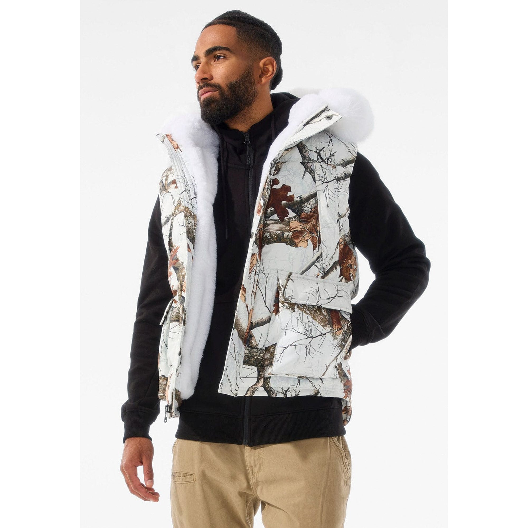 Jordan Craig Men Yukon Fur Lined Vest (Snow Camo)-Nexus Clothing