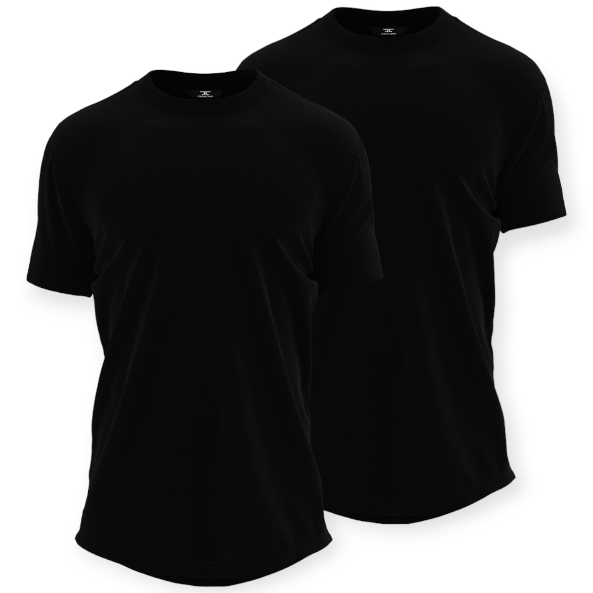 Jordan Craig Mens 8991A-2pK Two Pack Scallop Tee (All Black)-Nexus Clothing