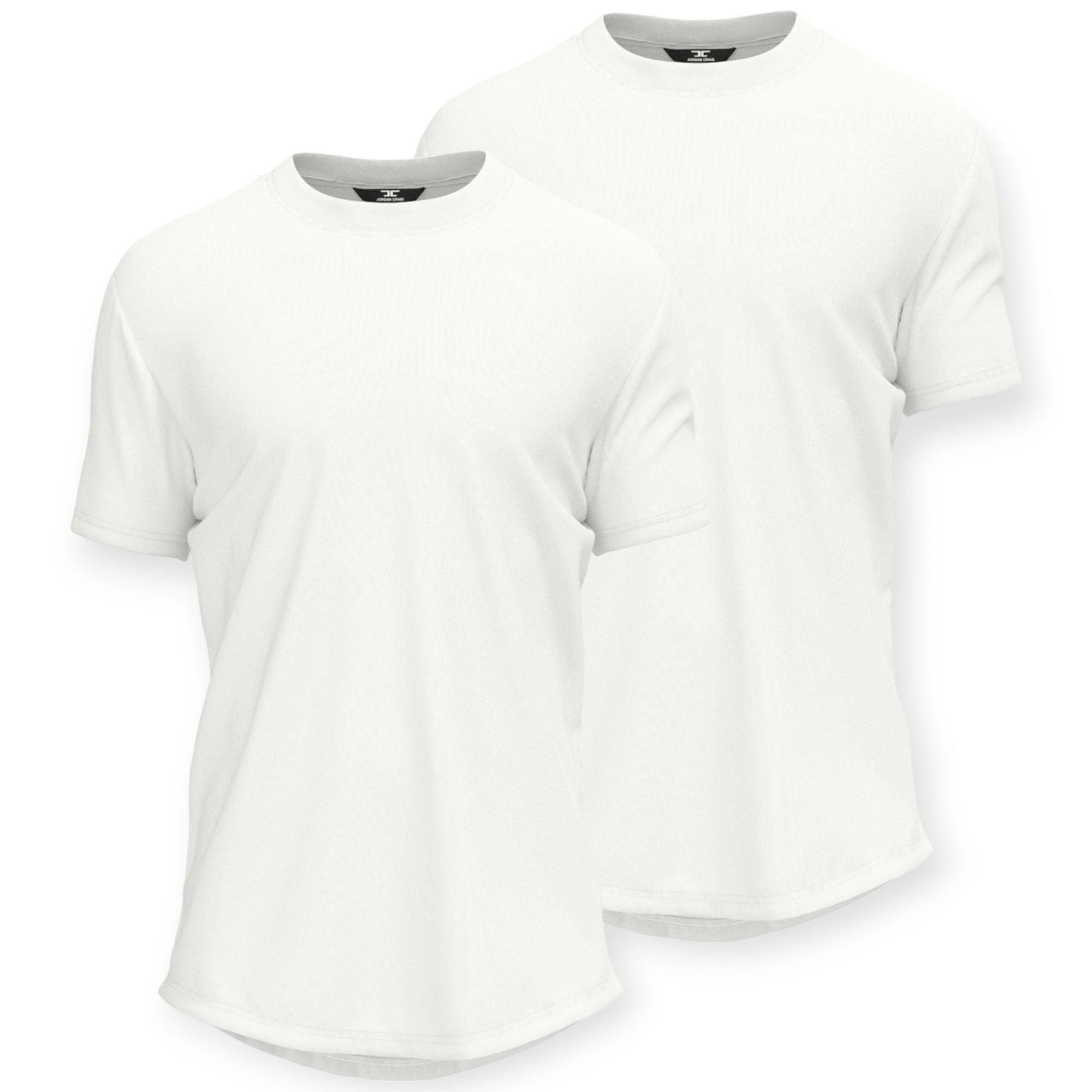 Jordan Craig Mens 8991A-2pK Two Pack Scallop Tee (All White)-Nexus Clothing