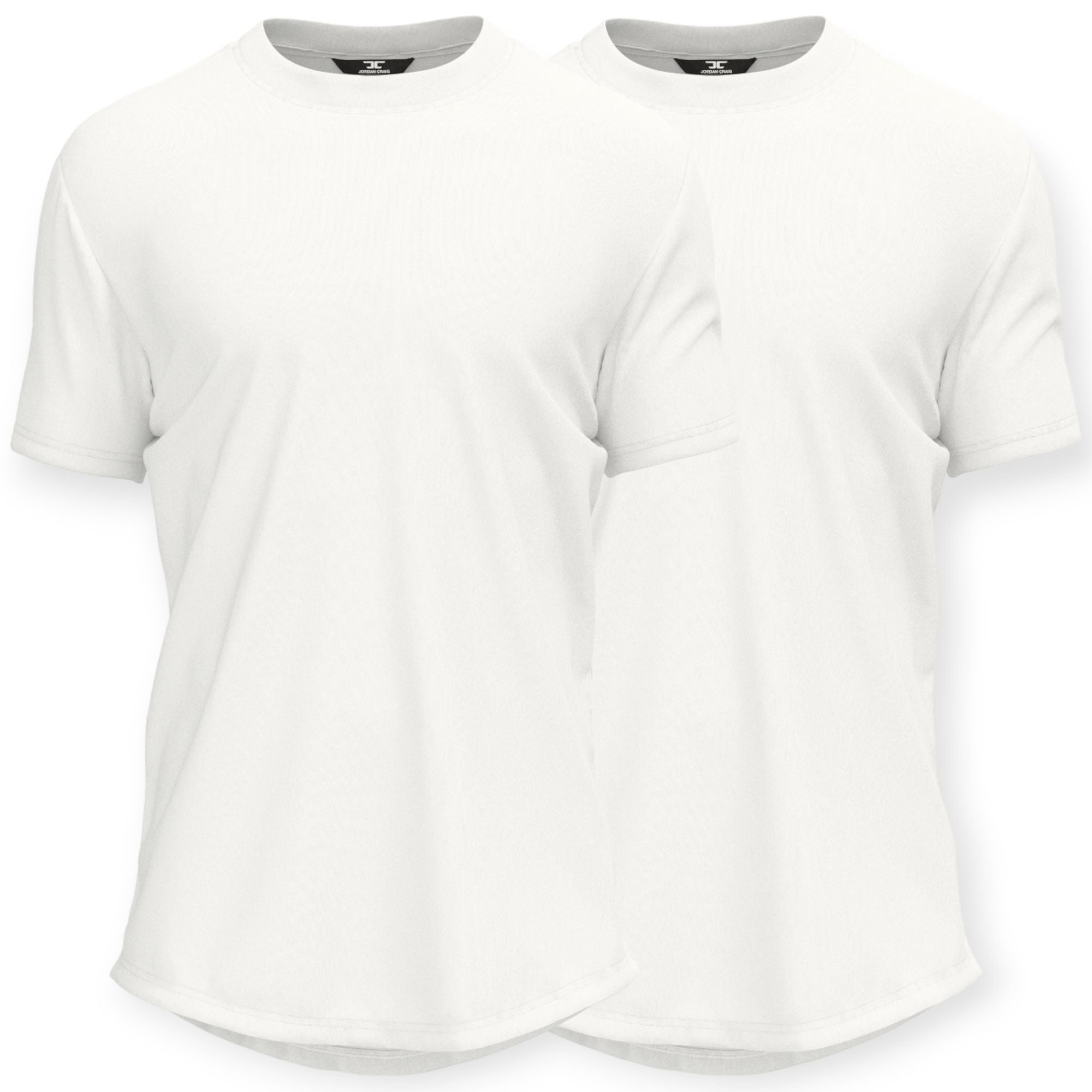 Jordan Craig Mens 8991A-2pK Two Pack Scallop Tee (All White)-2 White-Small-Nexus Clothing