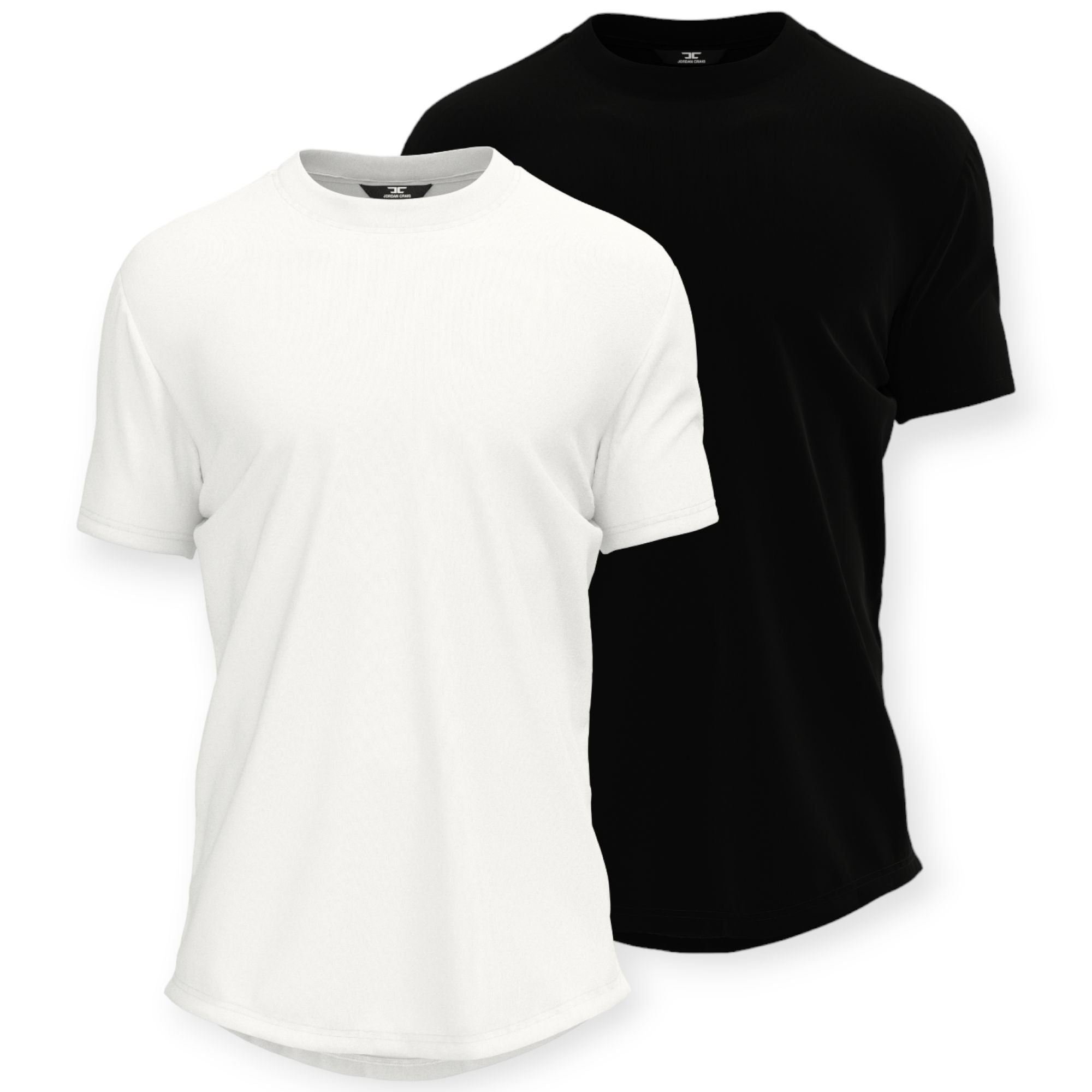 Jordan Craig Mens 8991A-2pK Two Pack Scallop Tee (Black White)-Nexus Clothing