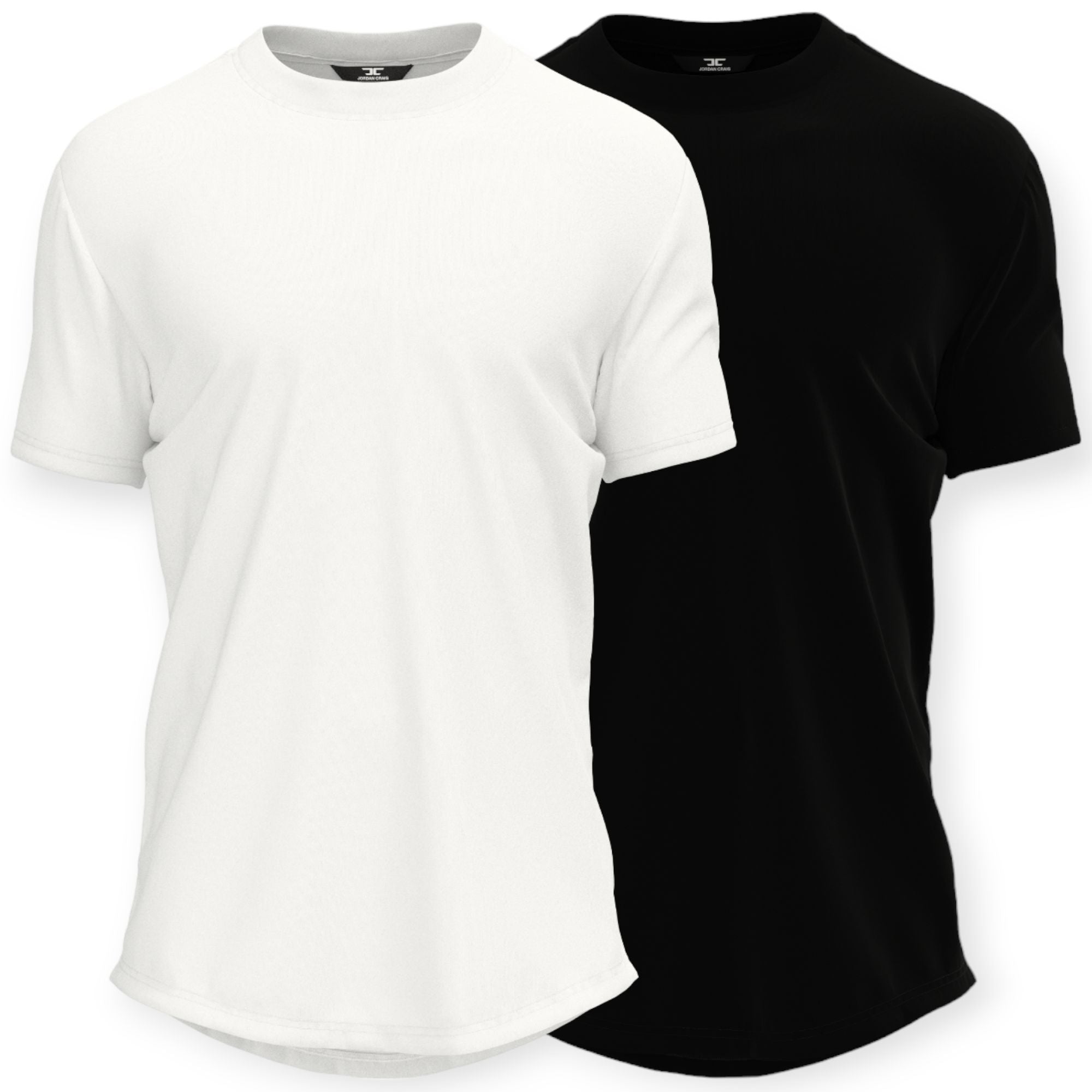 Jordan Craig Mens 8991A-2pK Two Pack Scallop Tee (Black White)-1 Black & 1 White-Small-Nexus Clothing