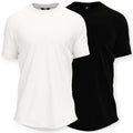 Jordan Craig Mens 8991A-2pK Two Pack Scallop Tee (Black White)