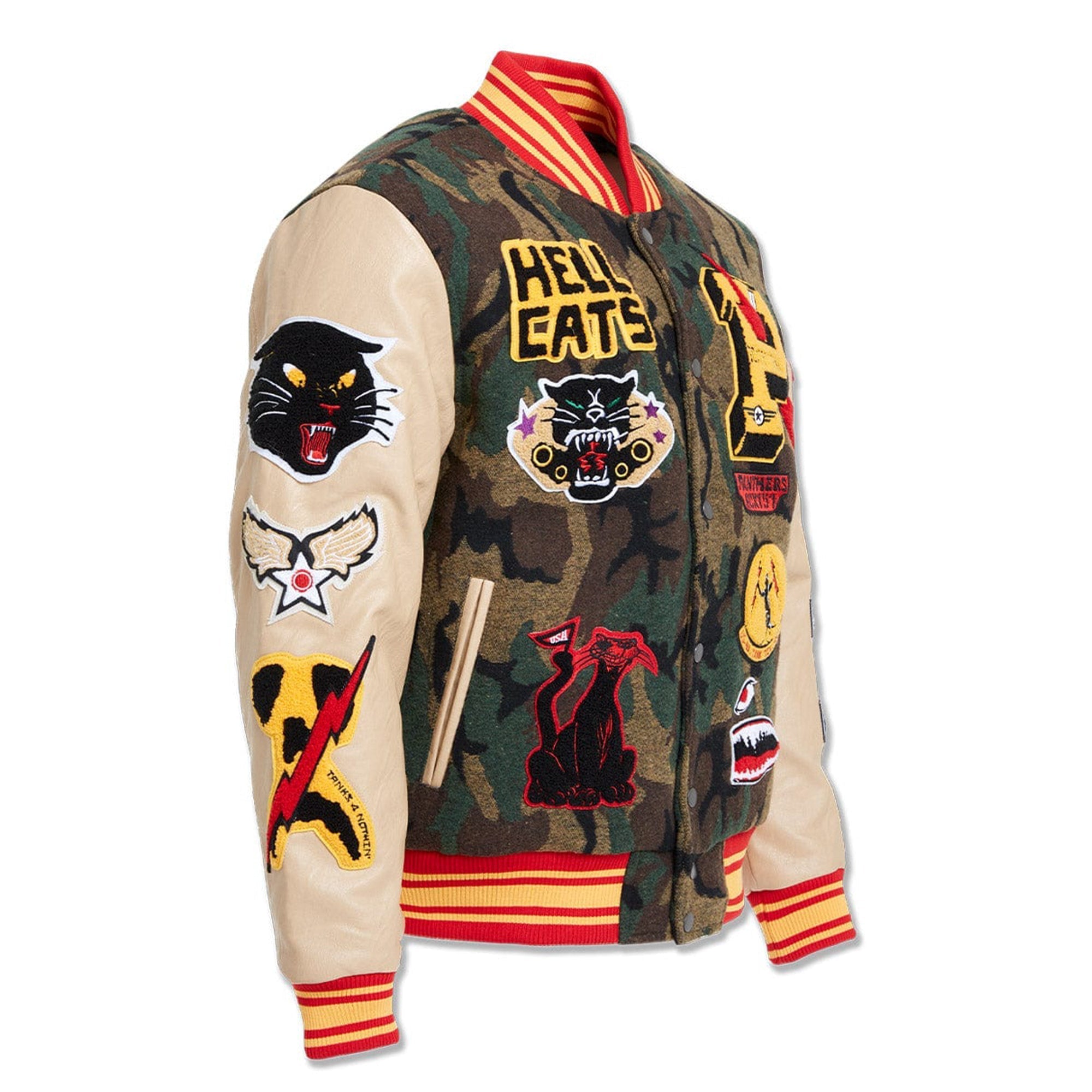 Jordan craig Men Hellcat Varsity Jacket (Vintage Camo)-Nexus Clothing