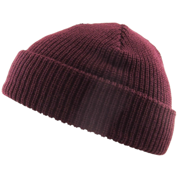 KB Ethos Men Classic Warm Winter Fisherman Beanie Hat (Burgundy)-Nexus Clothing