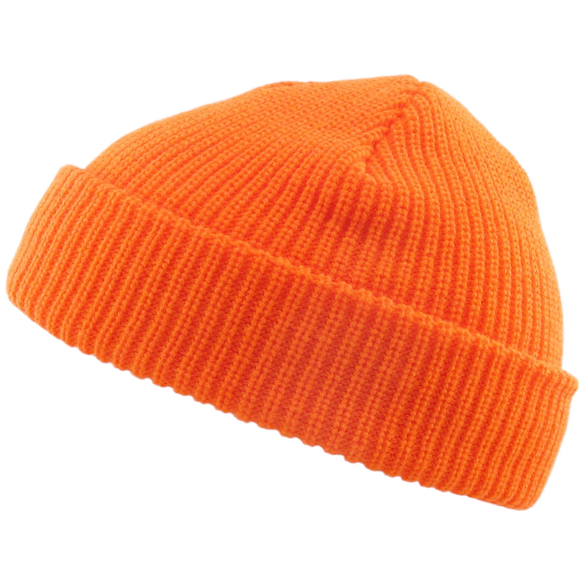 KB Ethos Men Classic Warm Winter Fisherman Beanie Hat (Neon Orange)-Neon Orange-OneSize-Nexus Clothing