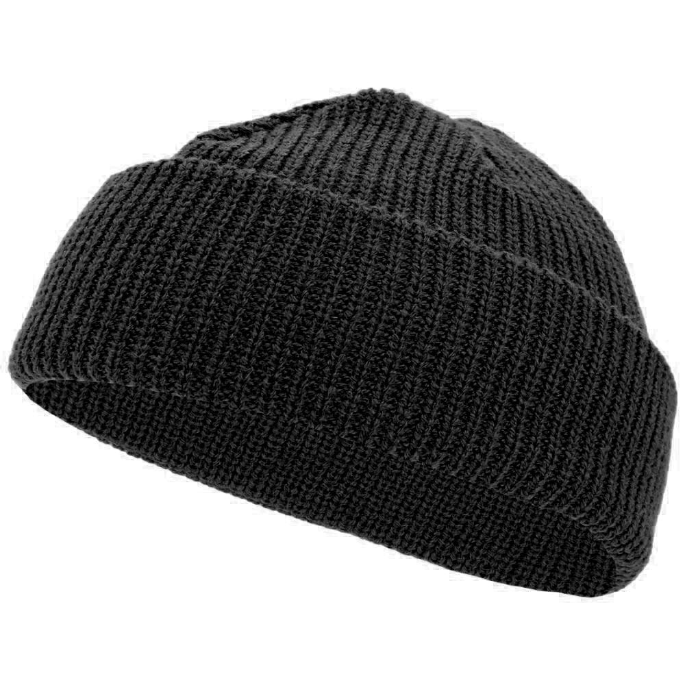 KB Ethos Men Classic Warm Winter Fisherman Beanie Hats Acrylic Ribbed Knit Cuff Daily Cap (Black)-Black-OneSize-Nexus Clothing