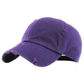 KB Ethos Men Distressed Vintage Baseball Snapback Dad Hat (Purple)