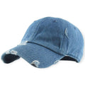 KB Ethos Men Distressed Vintage Baseball Strapback Dad Hat (Medium Blue)
