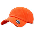 KB Ethos Men Distressed Vintage Baseball Strapback Dad Hat (Neon Orange)