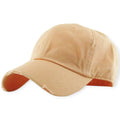 KB Ethos Men Distressed Vintage Baseball Strapback Dad Hat (Peach)