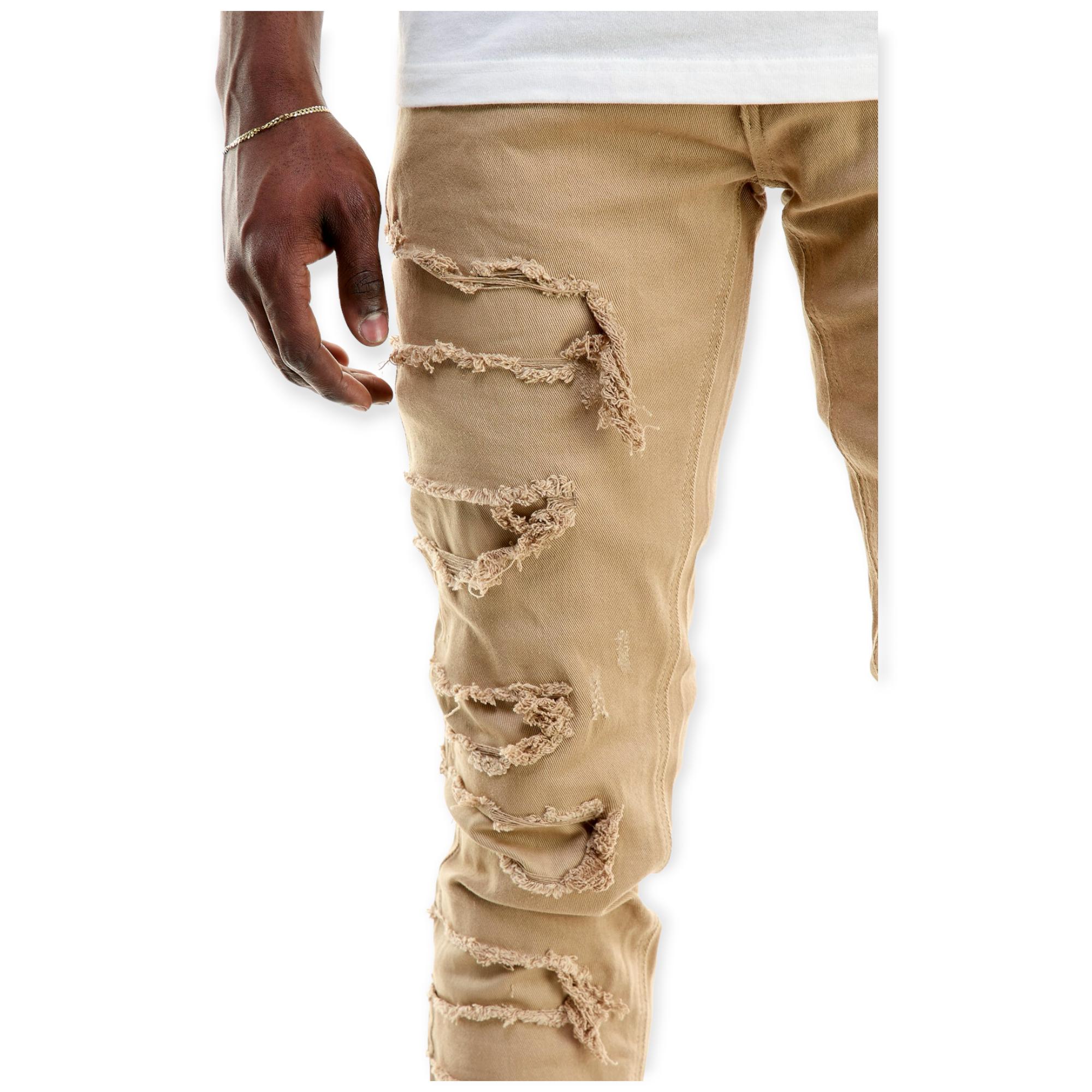KDNK Pants Men Complex Jeans (Khaki)