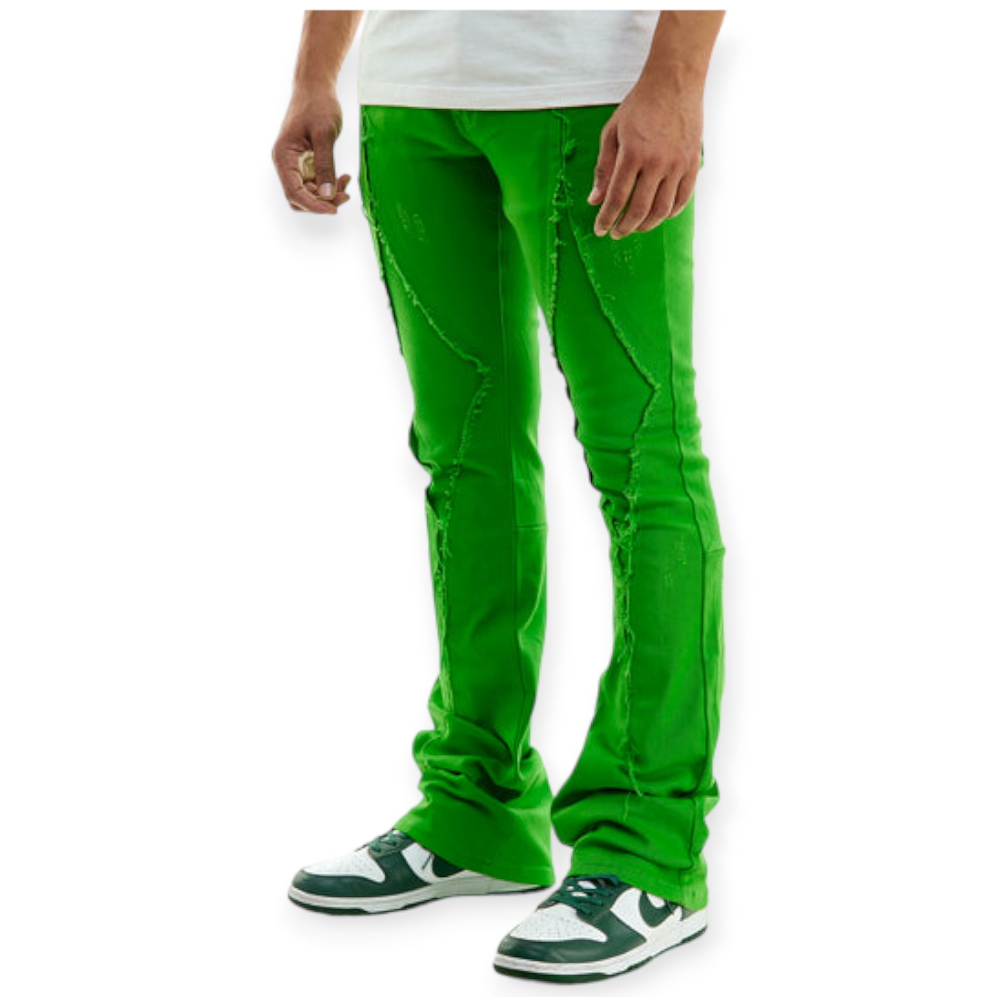 KDNK Men Dia Flare Pants (Green)-Nexus Clothing
