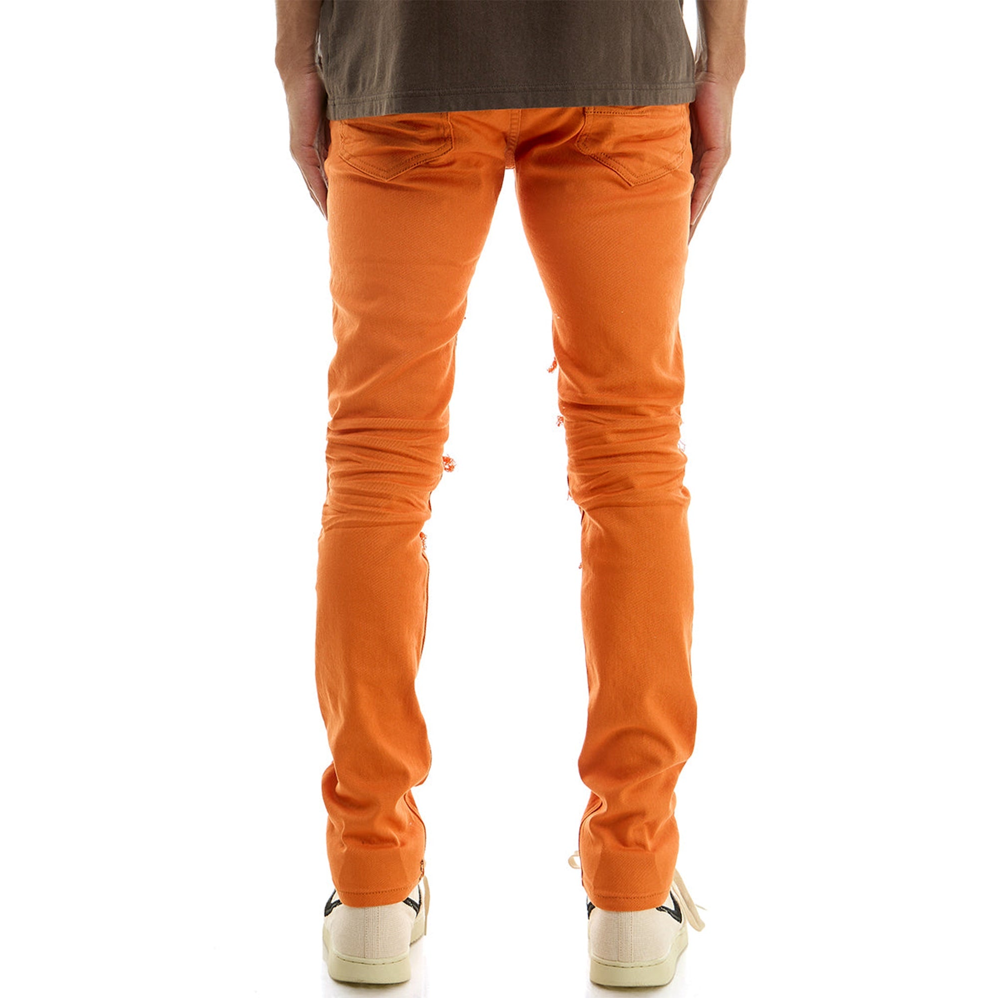 KDNK Men Patched Distress Jeans (Orange)-Nexus Clothing